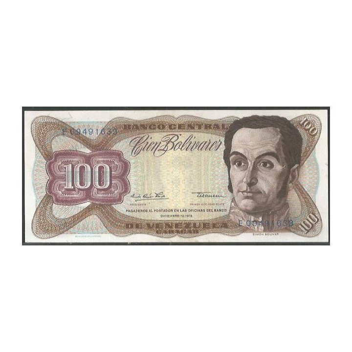Venezuela 100 Bolivares 12 Dic 1978 E 8 Dig P55e