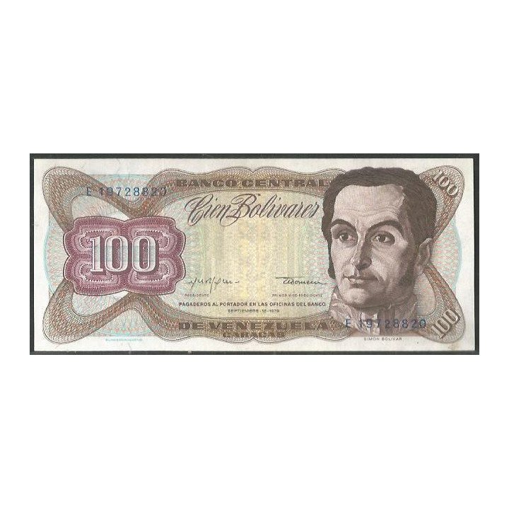 Venezuela 100 Bolivares 18 Sep 1979 E 8 Dig P55f