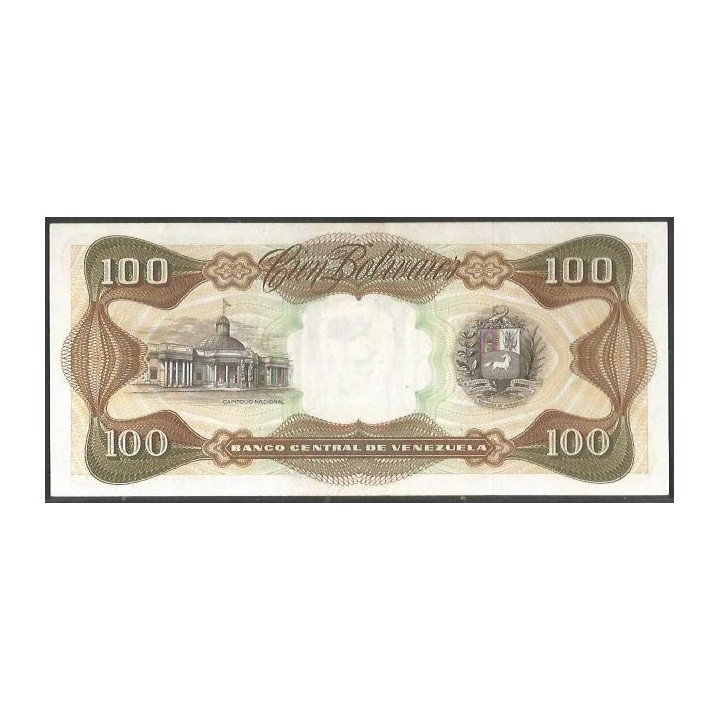 Venezuela 100 Bolivares 18 Sep 1979 Z 8 Dig P55f reverso