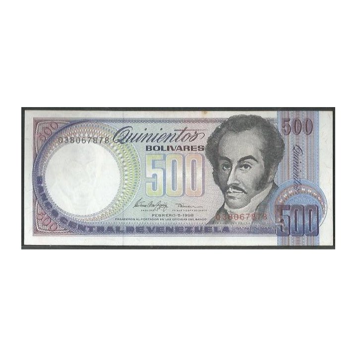 Venezuela 500 Bolivares 5 Feb 1998 Q 8 Dig P67f