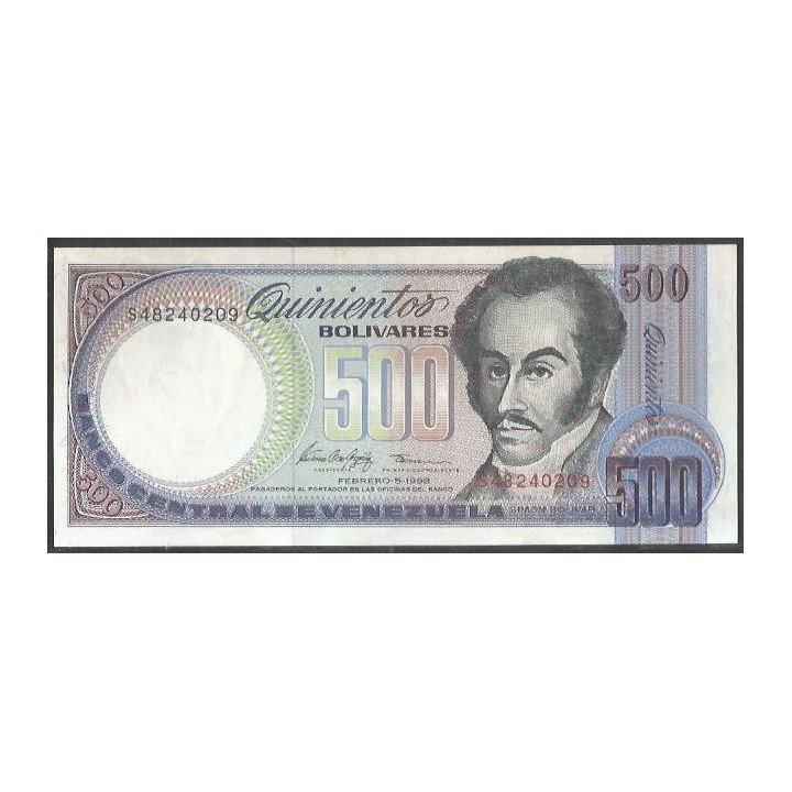 Venezuela 500 Bolivares 5 Feb 1998 S 8 Dig P67f