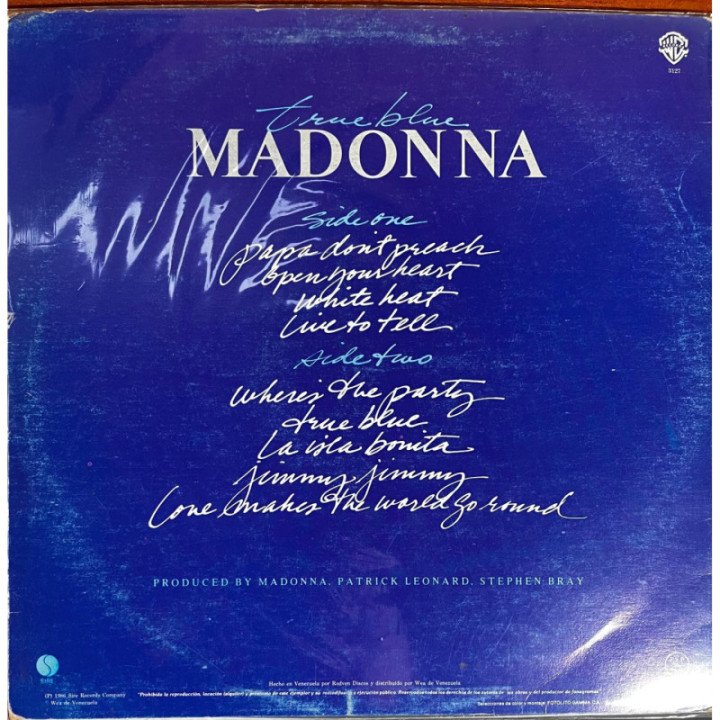 Madona - Tru Blue reverso