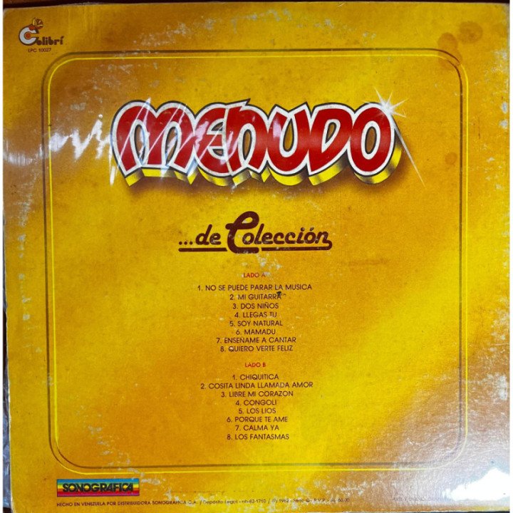 Menudo - La Coleccion... reverso