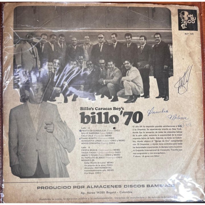 Billo's Carcacas Boys - La Onda de Billo reverso