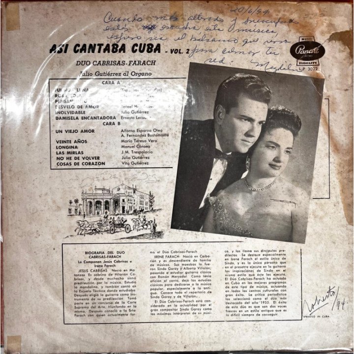 Duo Cabrisas Farach - Asi Canta Cuba reverso