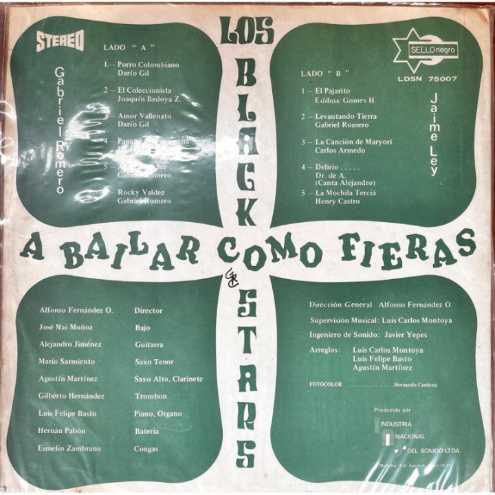 Los Black Stars - A Bailar Como Fiera reverso
