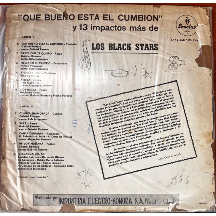 Los Black Stars Que Bueno Esta El Cumbion reverso
