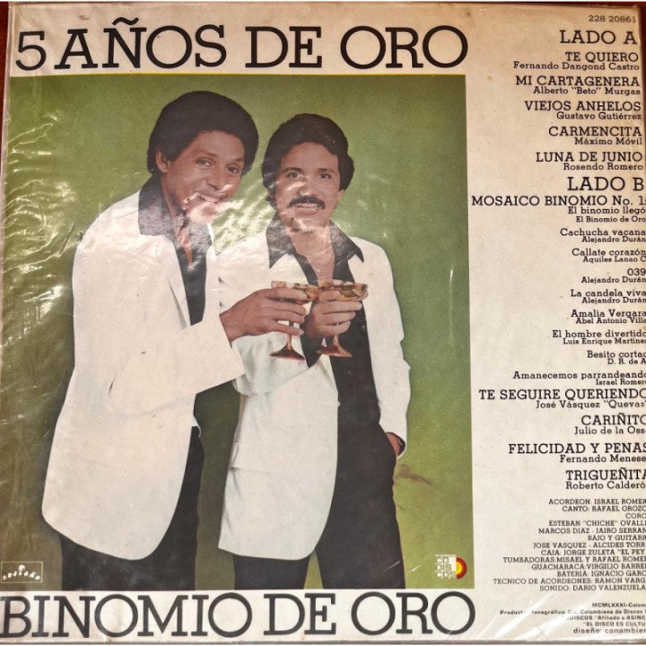 Binomio De Oro - 5 Años de Oro reverso