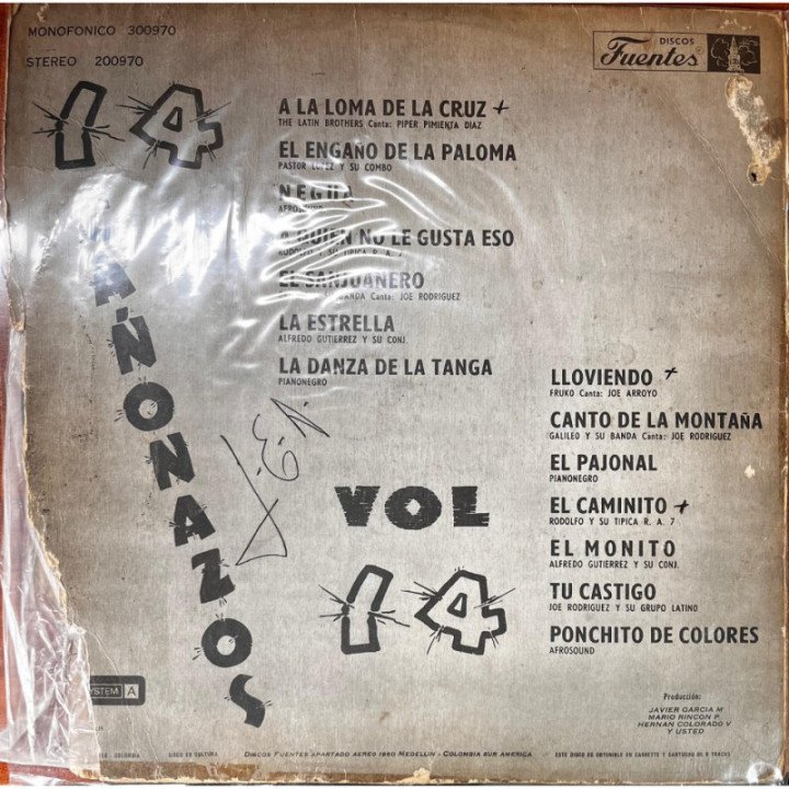14 Cañonazos Bailables - Vol.14 reverso
