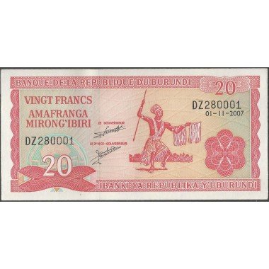 Burundi, 20 Francs 5 Feb 2005 P27d