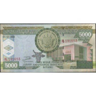 Burundi, 5000 Francs 1 Dic 2008 P48a