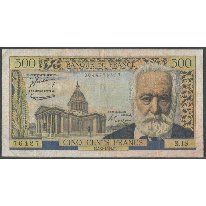 Francia 500 Francs 4 Mar 1954 P133a