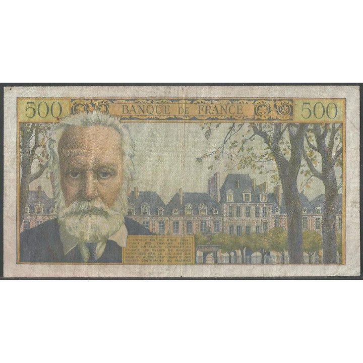 Francia 500 Francs 4 Mar 1954 P133a reverso