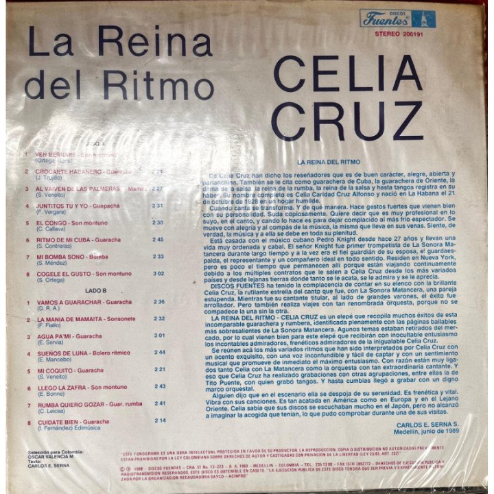 Celia Cruz - La Reina Del Ritmo reverso