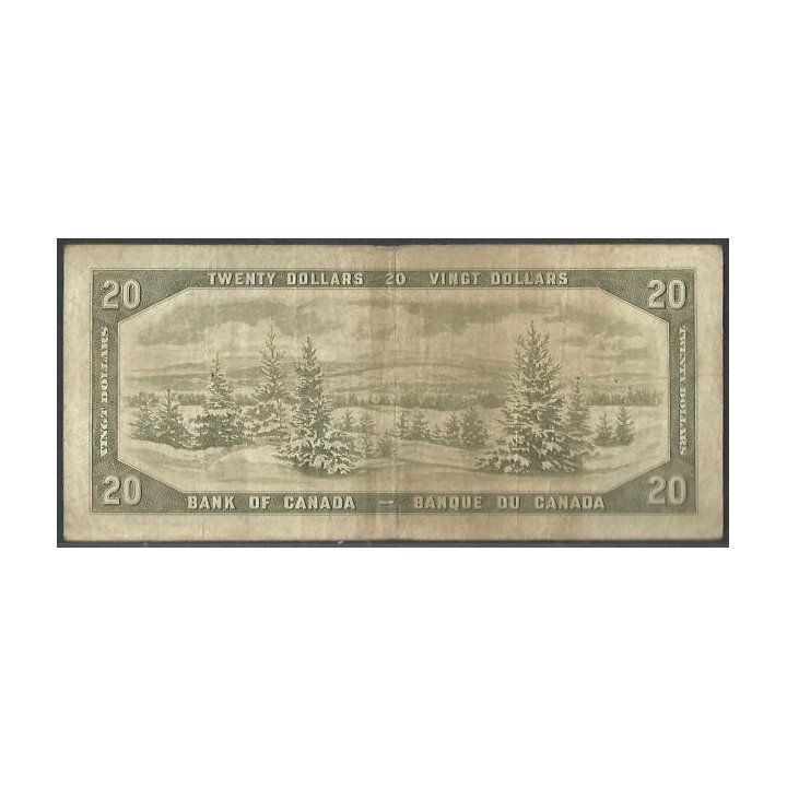 Canada 20 Dollars 1954 (1961-70) P80b reverso