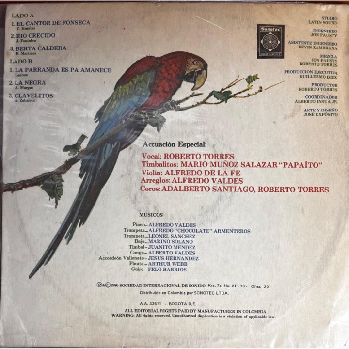 Roberto Torres Presenta - La Charanga Vallenata reverso