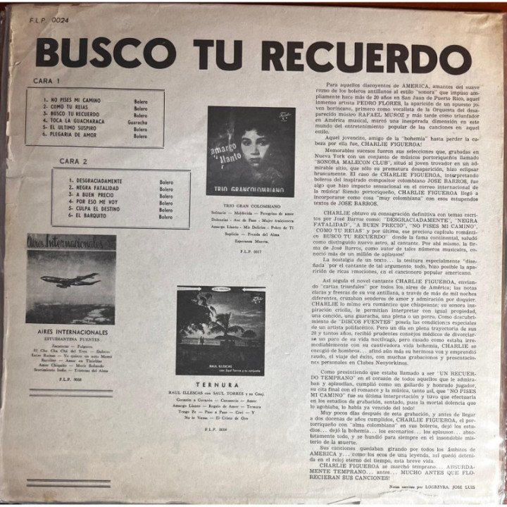 Charlie Figueroa - Busco Tu Recuerdo reverso