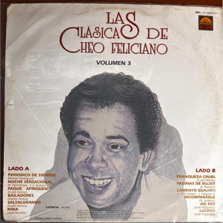 Cheo Feliciano - Las Clasicas De Cheo Feliciano Volumen 3 reverso