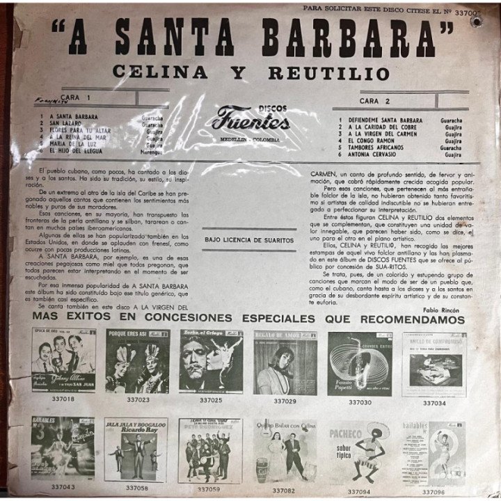 Celina Y Reutilio - A Santa Barbara reverso