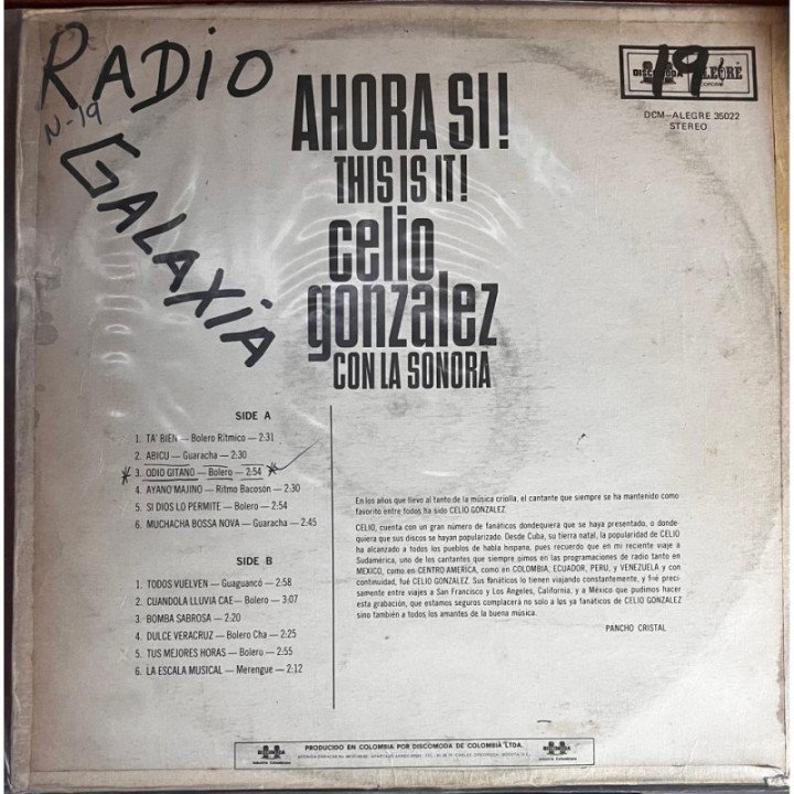 Celio Gonzales con La Sonora - Ahora SI! This Is It! reverso