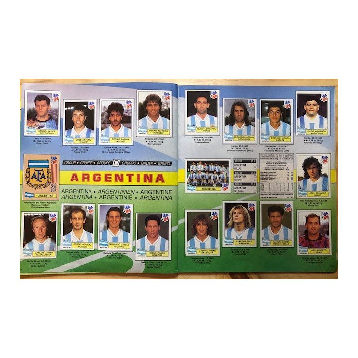 Futbol - Mundial Usa 1994 Panini reverso