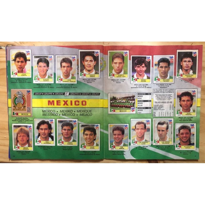 Futbol - Mundial Usa 1994 Panini reverso