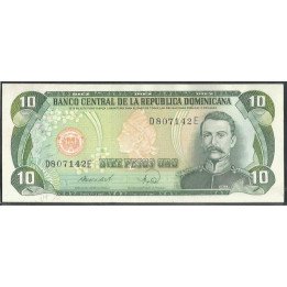 Rep. Dominicana 10 Pesos 1988 P119c