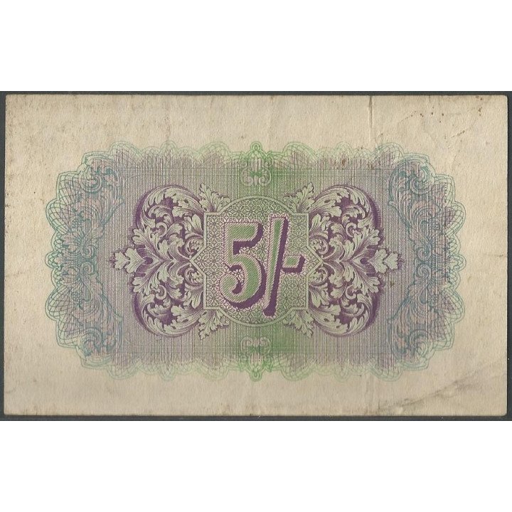Inglaterra 5 Shillings ND1943 PM4 reverso