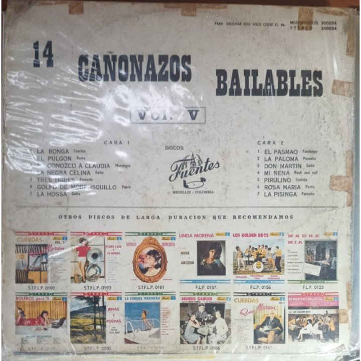 14 Cañonazos Bailables - Vol. V reverso