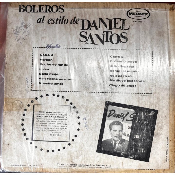Daniel Santos - Boleros Al Estilo de Daniel Santos reverso