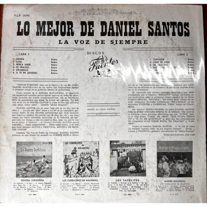 Daniel Santos - La Voz De Siempre reverso