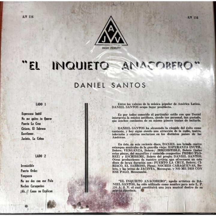 Daniel Santos - El Inquieto Anacobero reverso