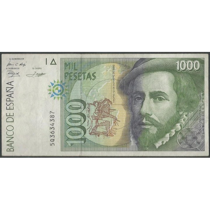 España 1.000 Pesetas 12 Oct 1992 P163