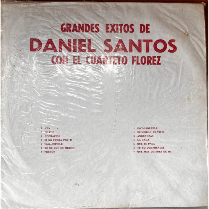 Daniel Santos con el cuerteto Flores - Grandes Exitos reverso