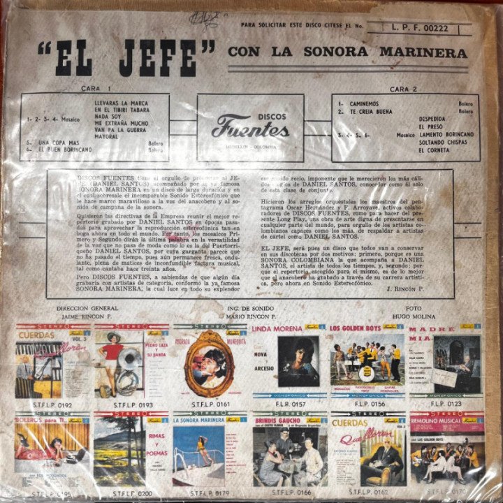 Daniel Santos con la Sonora Marinera - El Jefe reverso