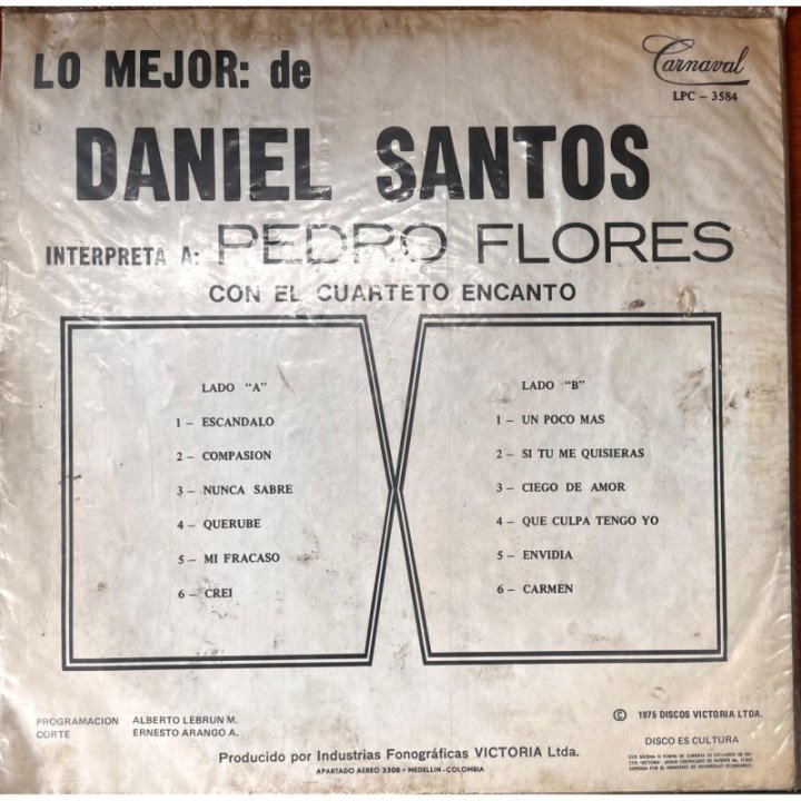 Daniel Santos - Interpreta a Pedro Flores reverso