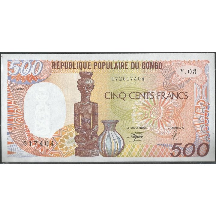 Rep Popular del Congo 500 Francs 1 Ene 1990 P8c