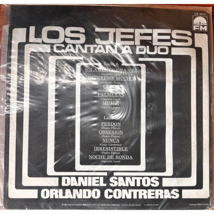 Daniel Santos y Orlando Contreras - '' Los Jefes '' reverso