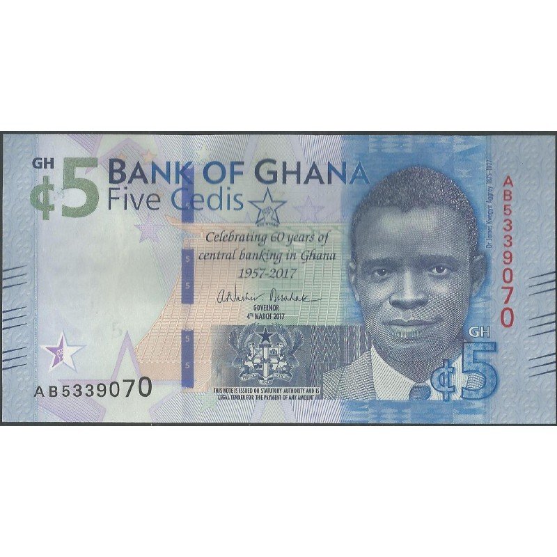 Ghana 5 Cedis 4 Mar 2017 P43