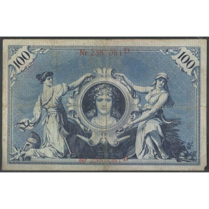 Alemania 100 Mark 1 Jul 1898 P20a reverso
