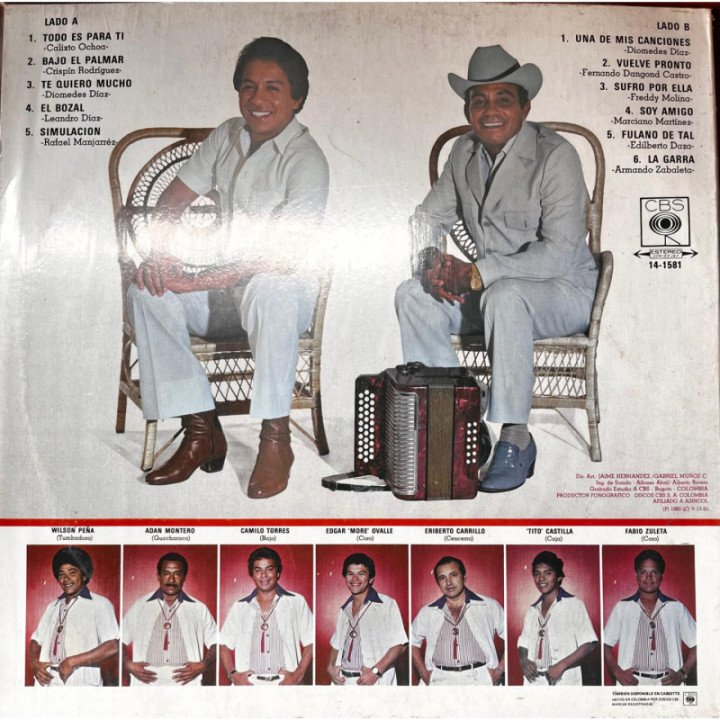 Diomedes Diaz y Colacho Mendoza - Todo es Para Ti reverso