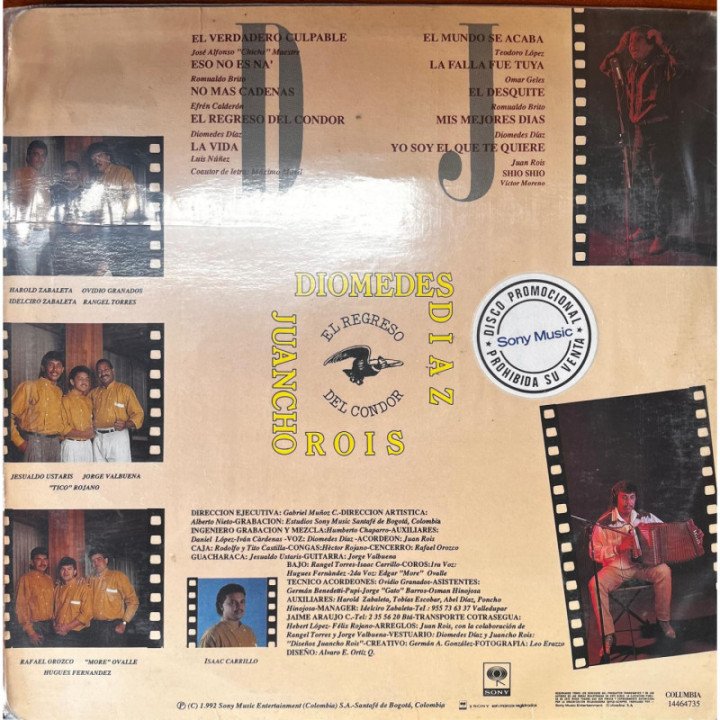 Diomedes Diaz y Juancho Rois - El Regreso del Condor reverso
