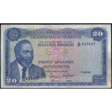 Kenya, 20 Shillings 1 Jul 1971 P8b