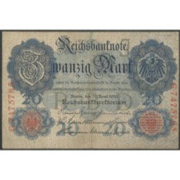 Alemania 20 Mark 21 Abr 1910 P40b