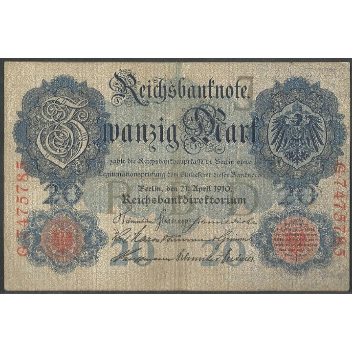 Alemania 20 Mark 21 Abr 1910 P40b