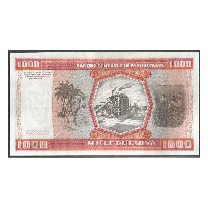 Mauritania 1.000 Ouguiya 28 Nov 1981 P3D reverso