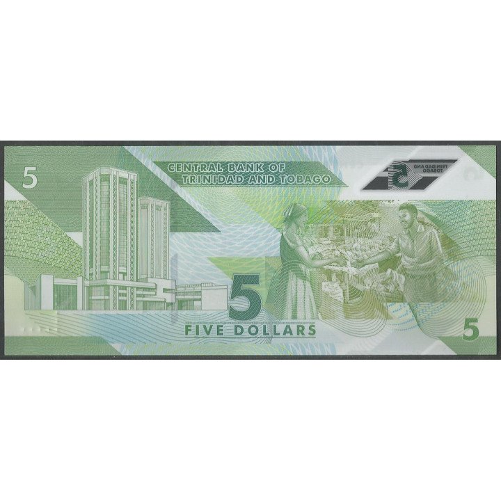 Trinidad y Tobago 5 Dollars 2020 P61 reverso
