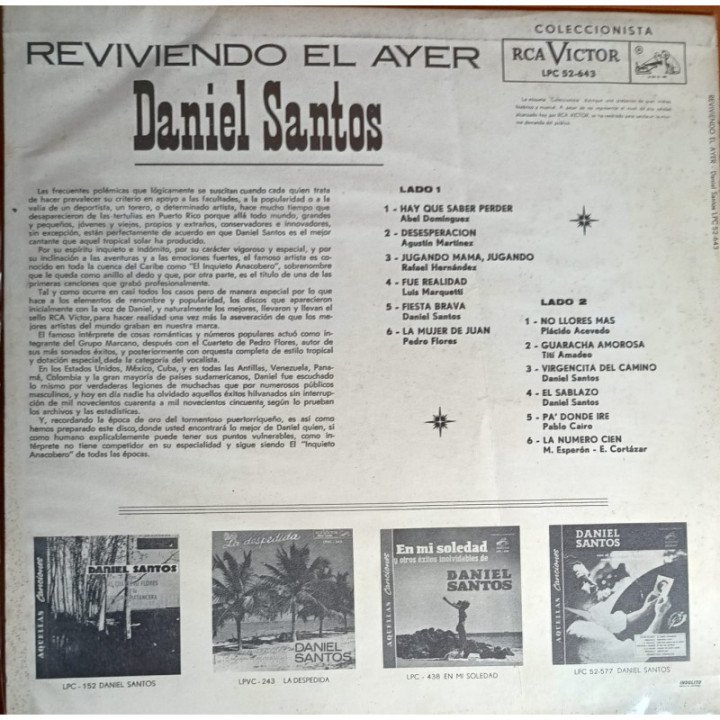 Daniel Santos- Reviviendo el Ayer reverso