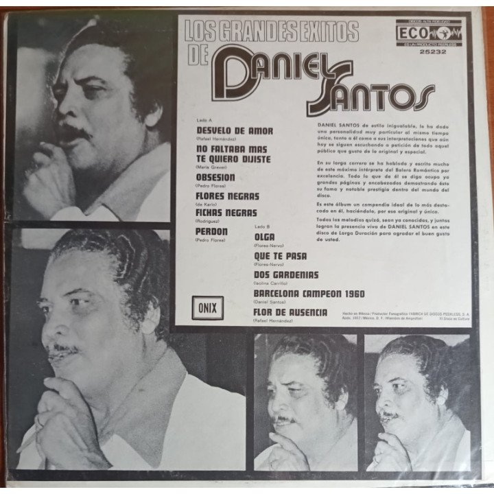 Daniel Santos - Grandes Exitos reverso