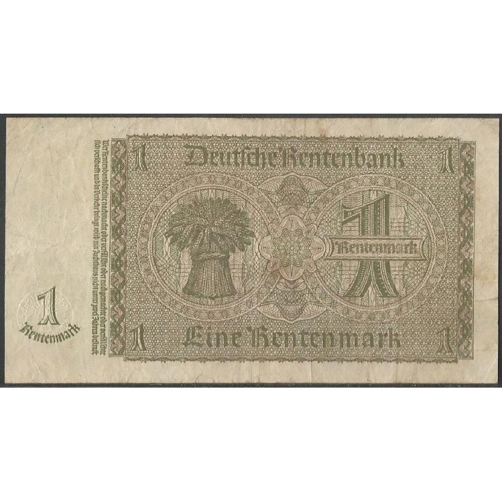 Alemania Weimar 1 Rentenmark 30 Ene 1937 P173b reverso